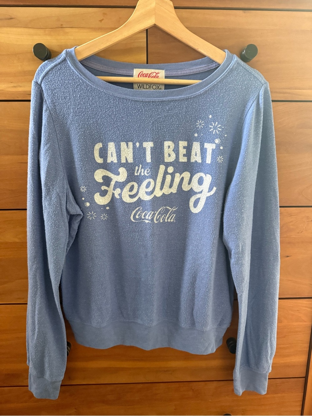 Wildfox Light Blue 'Can't Beat the Feeling' Coca-Cola Sweatshirt Size S
